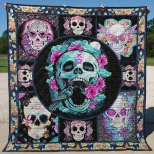 Skull Quilt Blanket Ver 45  Quilt
